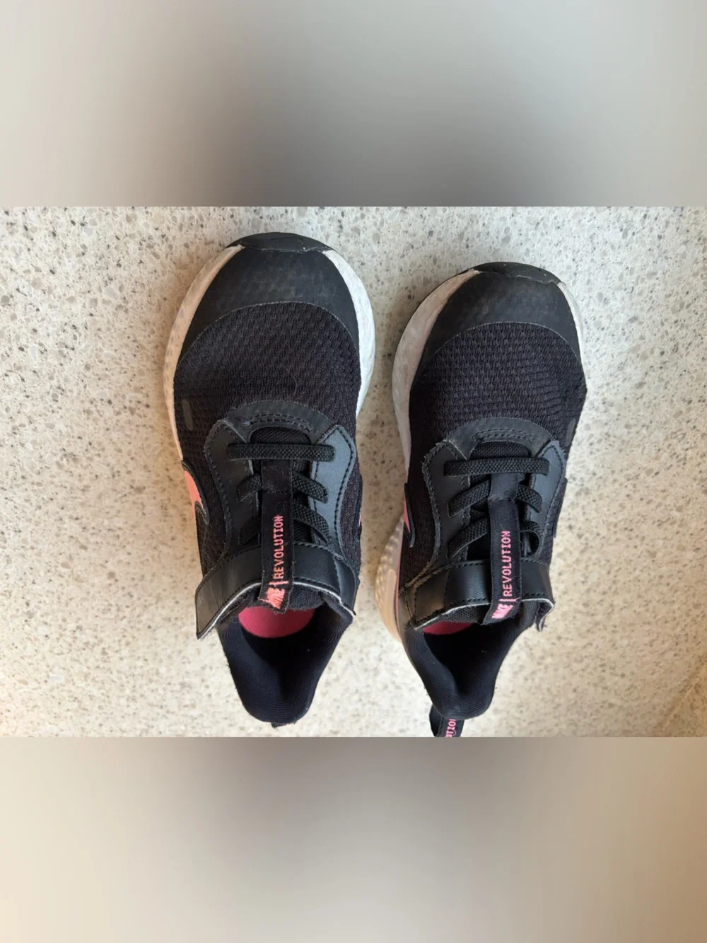 Nike - Kids' Pink Black & White Athletic Sneaker Slip-On Shoes Girls Size 12